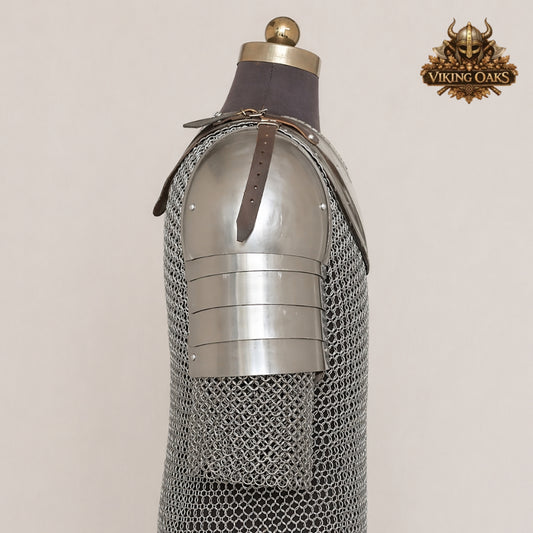 Handcrafted Steel Gorget & Pauldron Set – Knight Armor for LARP, Renaissance Faire & Halloween
