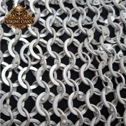 Chainmail Hauberk 9MM Round Riveted Chainmail Armor Medieval LARP Reenactment Costume