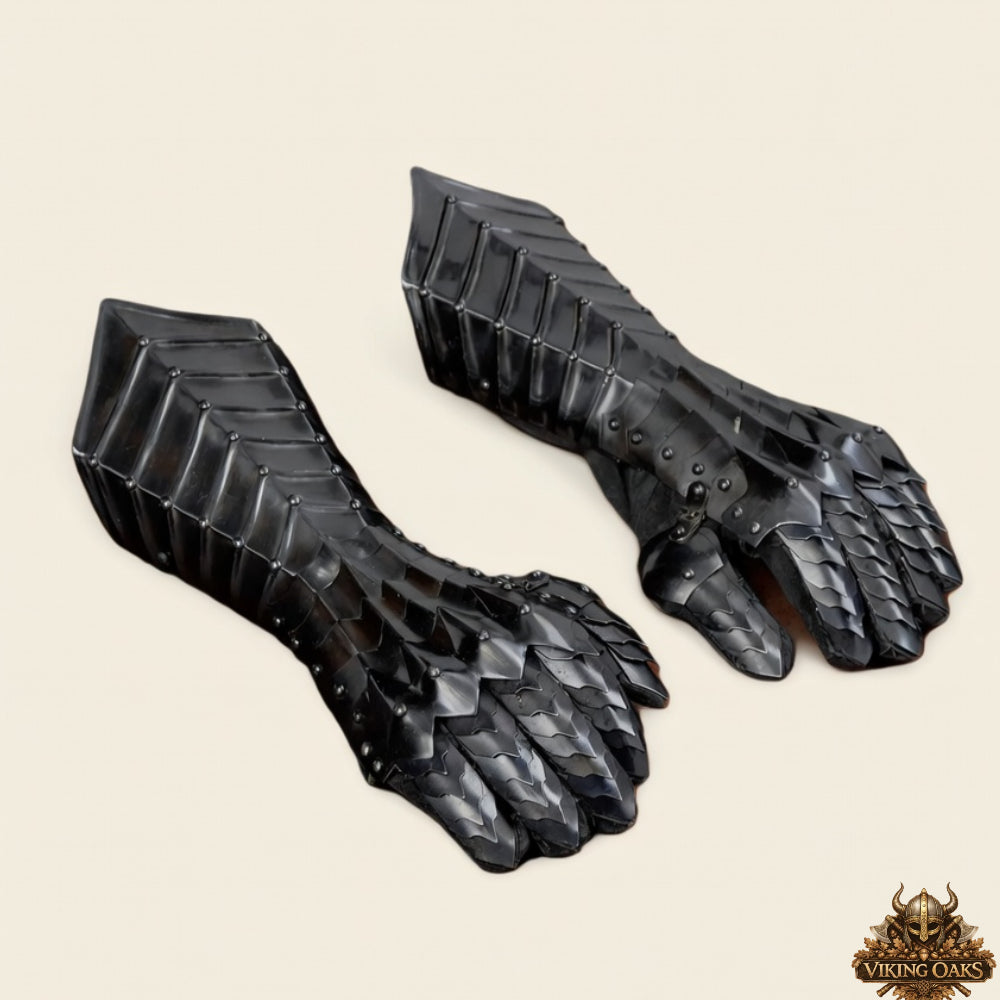 Ringwraith Nazgûl Black Steel Gauntlets – Dark Medieval Armor Gloves | Perfect Gift for Him