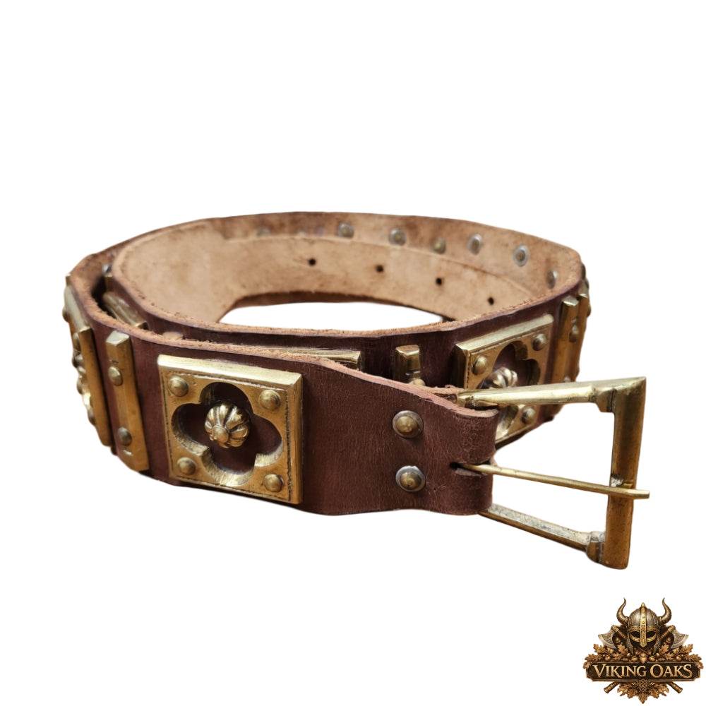 Medieval Armor Belt Handcrafted Leather and Brass for LARP and Ren Faire