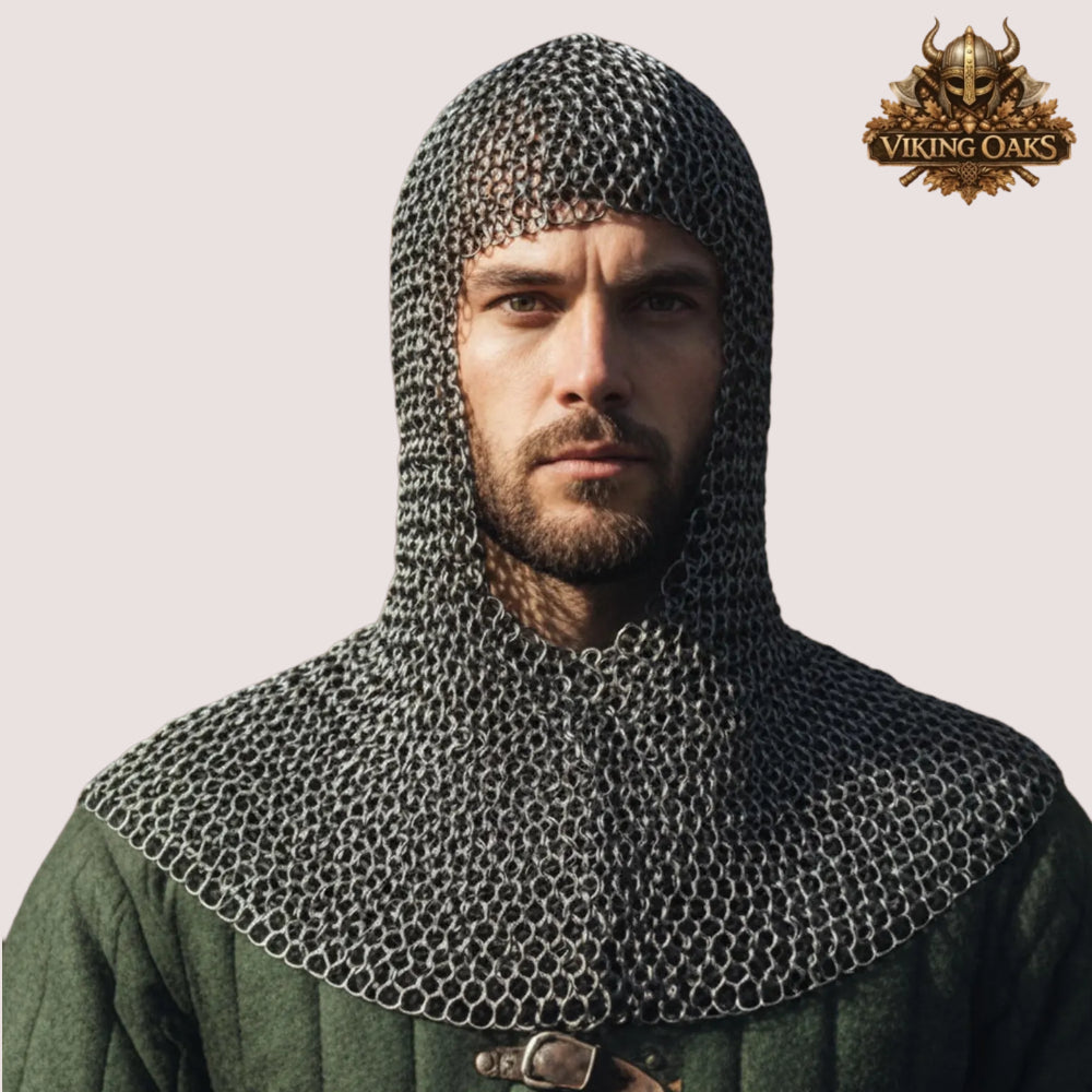 9MM Round Ring Riveted Chainmail Shirt with Solid Rings Medieval Mild Steel Hauberk