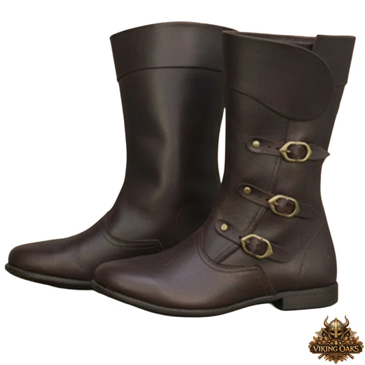 Medieval Leather Boots – Viking Style Shoes for Ren Faire, LARP & Reenactment