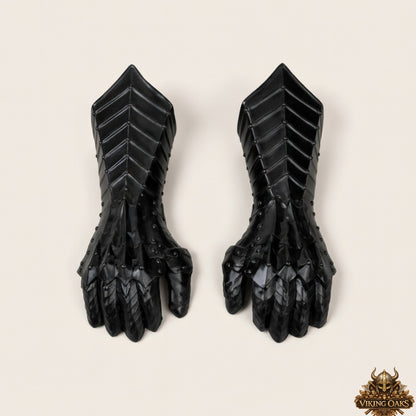 Ringwraith Nazgûl Black Steel Gauntlets – Dark Medieval Armor Gloves | Perfect Gift for Him