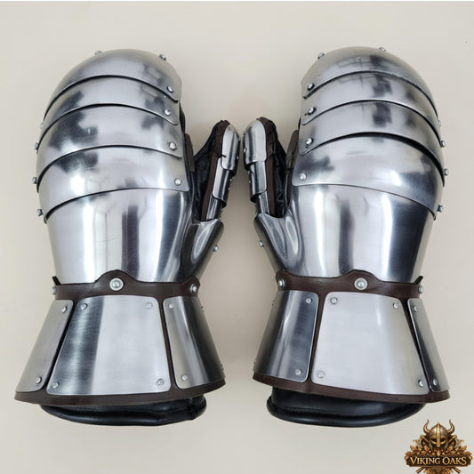 Medieval Functional Clamshell Gauntlets – 16 Gauge Mild Steel Armor Gloves