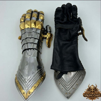 Knight Armor Gloves featuring suede leather inner and full wrist mobility