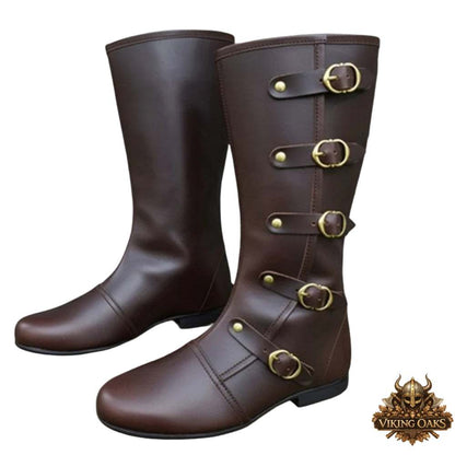 Premium Quality Medieval Fantasy Leather Boots for Halloween Outfits