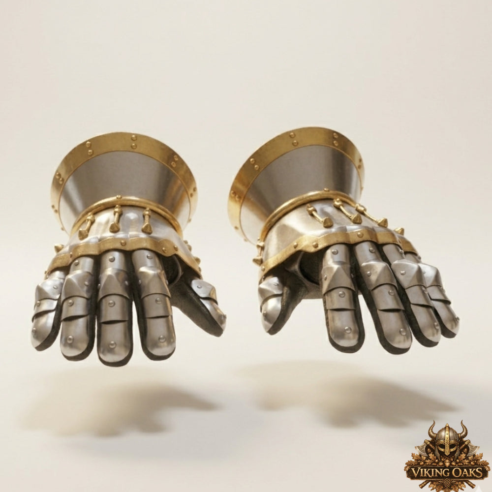 Medieval Knight Armor Gauntlets Steel Gloves Battle Hand Protection Gear Set