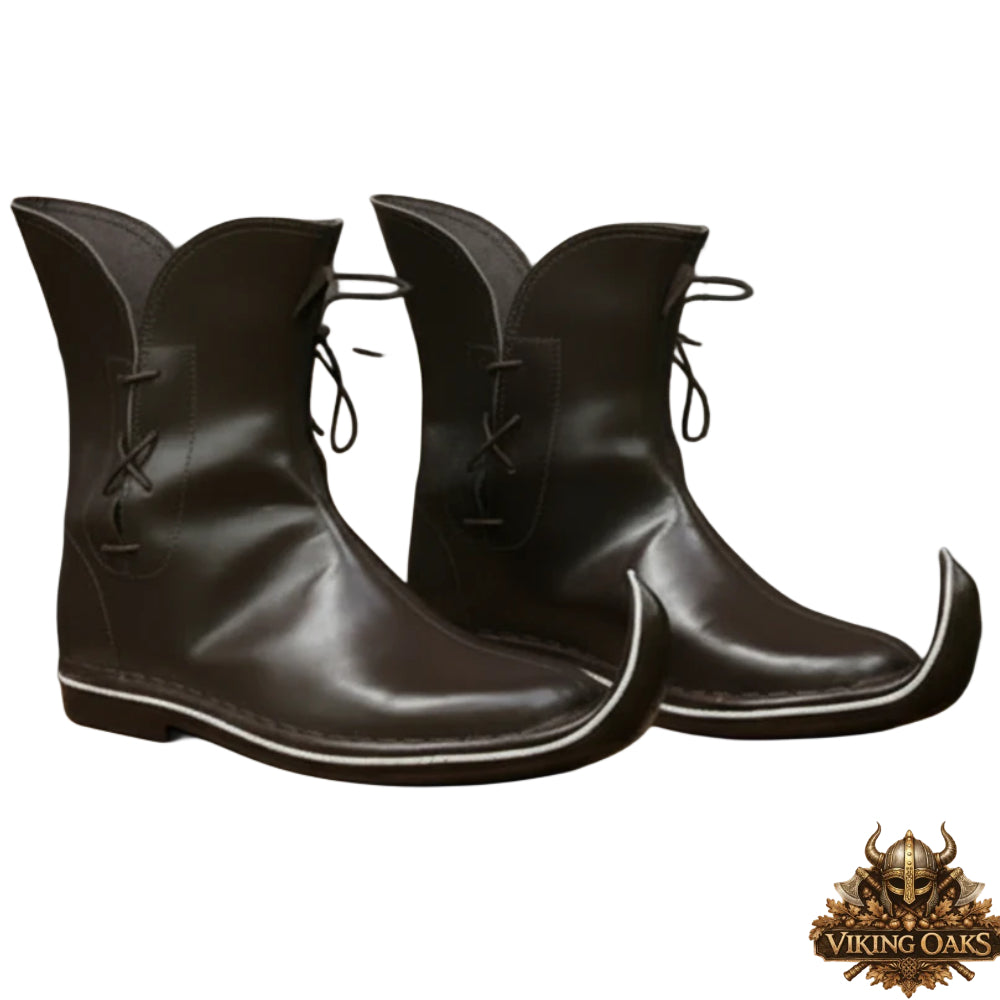 Low tulip toe medieval pointed shoes historical reenactment footwear
