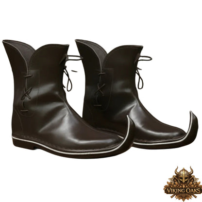 Low tulip toe medieval pointed shoes historical reenactment footwear
