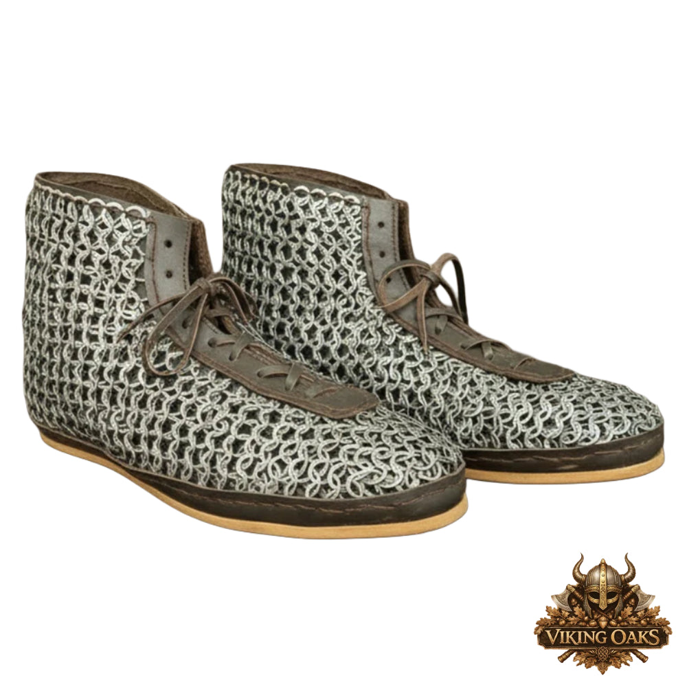 Chainmail Boots – Ring & Riveted Shoes for LARP & Warrior Costumes ...