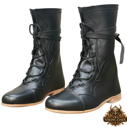 Medieval Renaissance Boots – Viking Pirate Ren Faire Reenactment Shoes