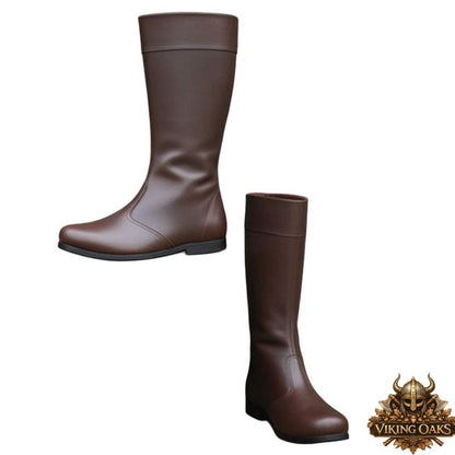 Vintage Brown Leather Boots, Medieval Renaissance Faire Costume Footwear