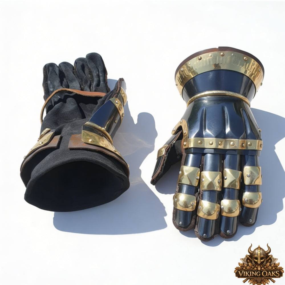 Suede lined steel armor gloves for hand protection