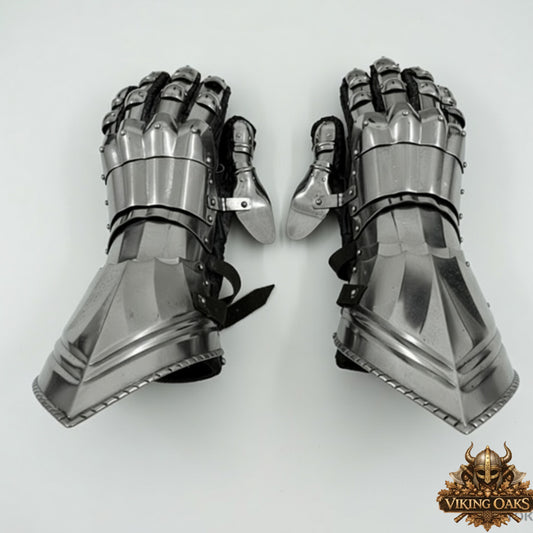 Medieval Knight Gauntlets Steel Armor Gloves Pair Hand Protection Gear