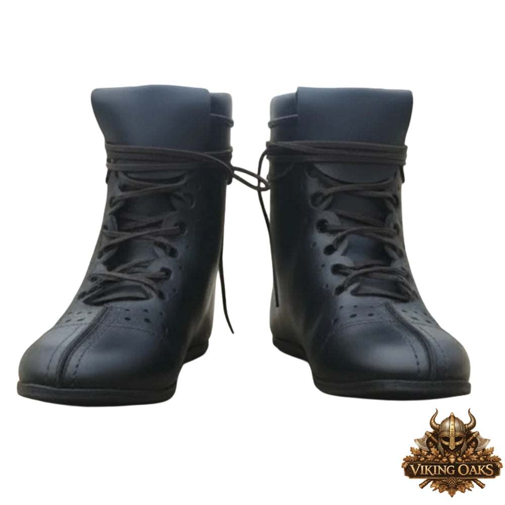 Ancient Roman Caligae Style Black Leather Boots