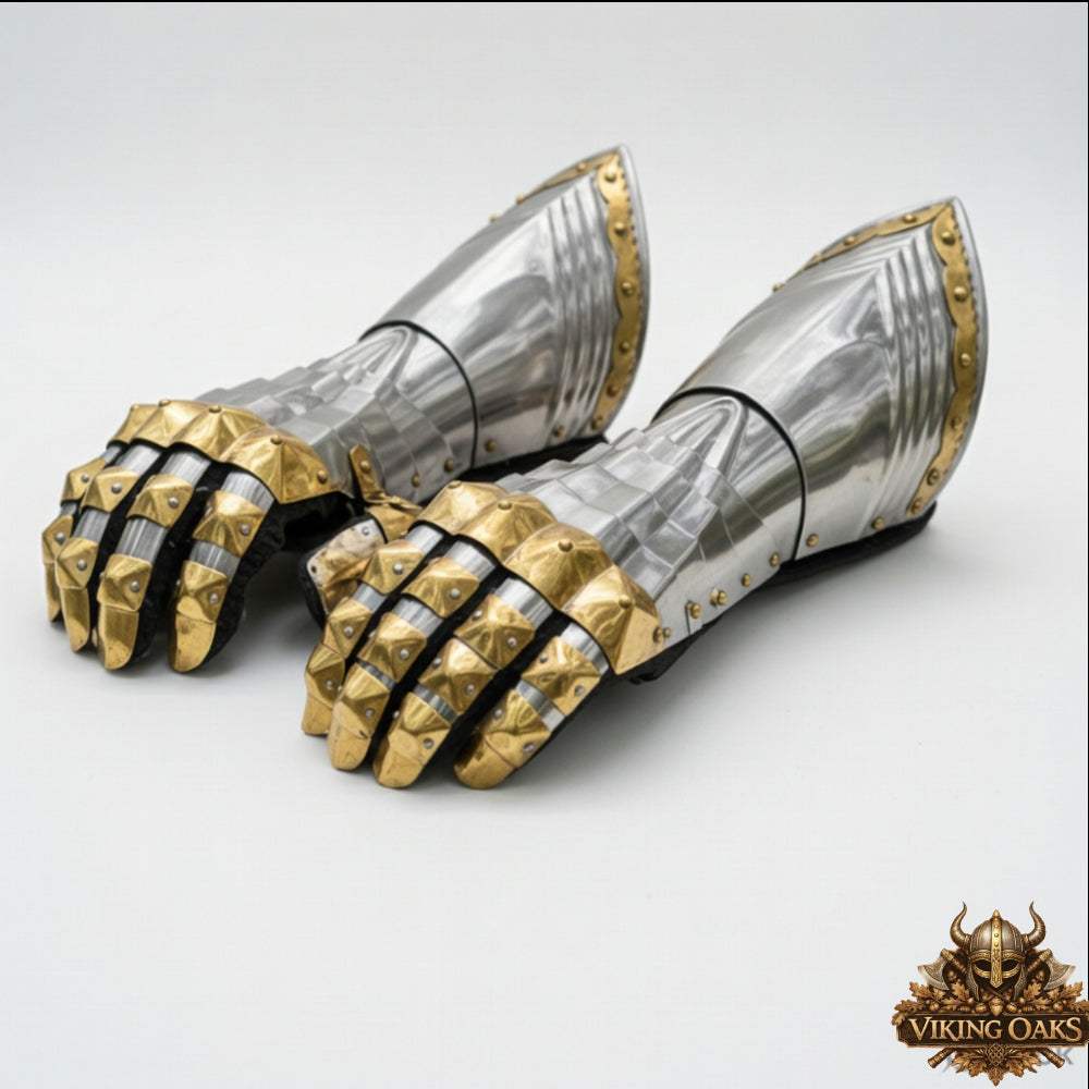 Pair of Medieval Knight Gauntlets offering full hand protection and range of motion