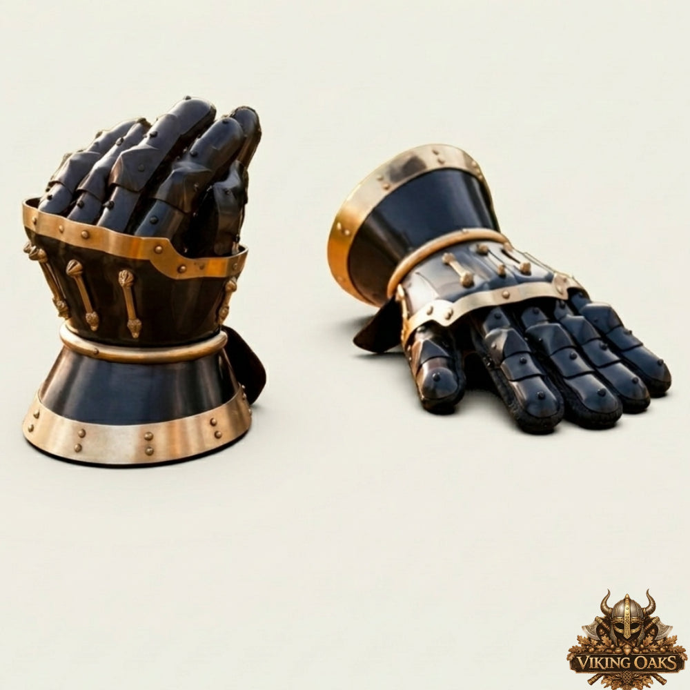 Medieval Knight Armor Gauntlets Steel Gloves Battle Hand Protection Gear Set