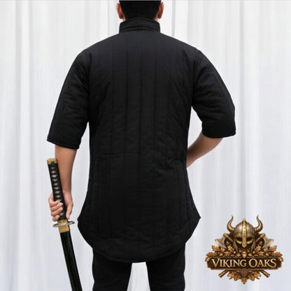 Medieval Cotton Gambeson Jacket – Quilted Padded Armor for LARP & Cosplay