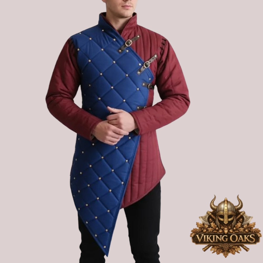 Medieval padded gambeson tunic for Ren Faire and cosplay, 100% cotton fabric