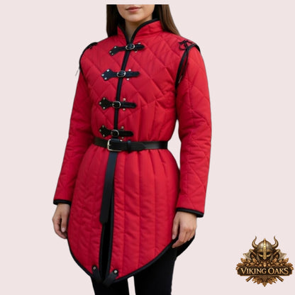 Ladies Quilted Gambeson Armor – Women’s Padded Medieval Jacket for Reenactment