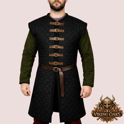Medieval Sleeveless Gambeson – Padded Armor Vest for LARP & Cosplay