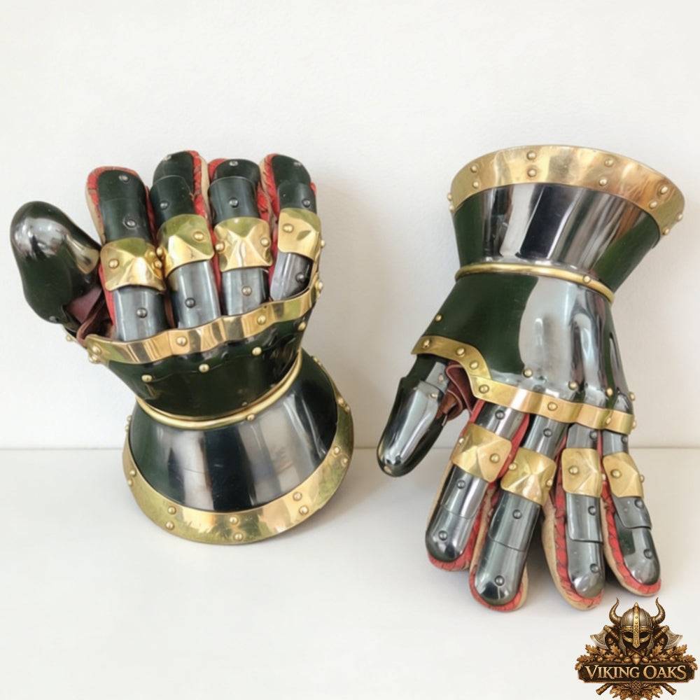 Functional Medieval Steel Gauntlets Genuine Leather Inner Lining