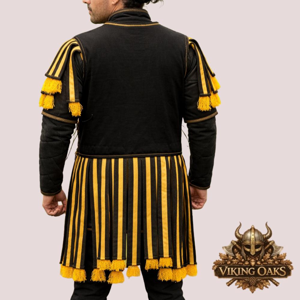 Black and Gold Roman Subarmalis Armor medieval padded gambeson Roman knight armor for cosplay LARP Ren Faire warrior costume historical clothing