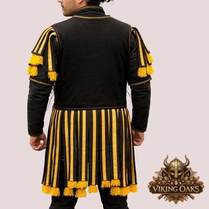 Black and Gold Roman Subarmalis Armor medieval padded gambeson Roman knight armor for cosplay LARP Ren Faire warrior costume historical clothing