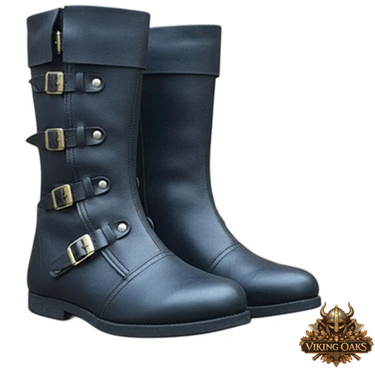 Medieval Renaissance Boots – Viking Pirate Ren Faire Brown Reenactment Shoes