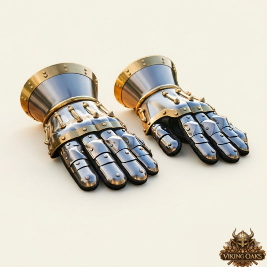 Medieval Knight Armor Gauntlets Steel Gloves Battle Hand Protection Gear Set