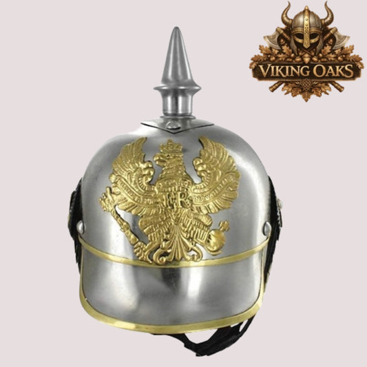 German Pickelhaube Helmet – Steel Spiked Prussian Military Replica Armor