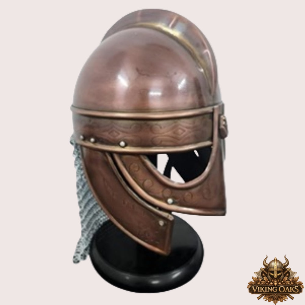 Medieval Viking Wolf Armor Helmet Copper Finish Full Wearable Metal Knight Helmet for Roleplay Cosplay Halloween Party Movie Prop