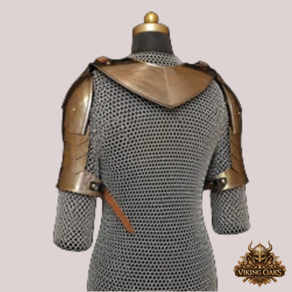 Knight Gorget & Pauldron Set – 18 Gauge Steel Shoulder Armor for LARP & Cosplay