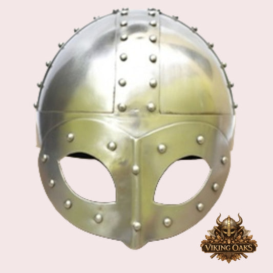 Viking Gjermundbu Helmet with Wooden Stand | Warrior Costume LARP SCA Armour