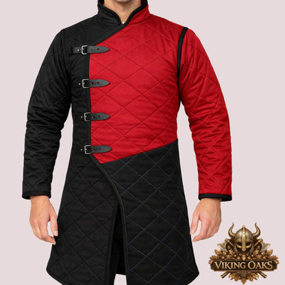 Red Viking Gambeson Armor Jacket Medieval Costume for Men Ren Faire Viking Warrior Gambeson LARP Outfit