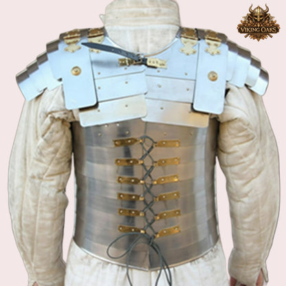 Roman Lorica Segmentata Armor Set with Helmet & Red Plume