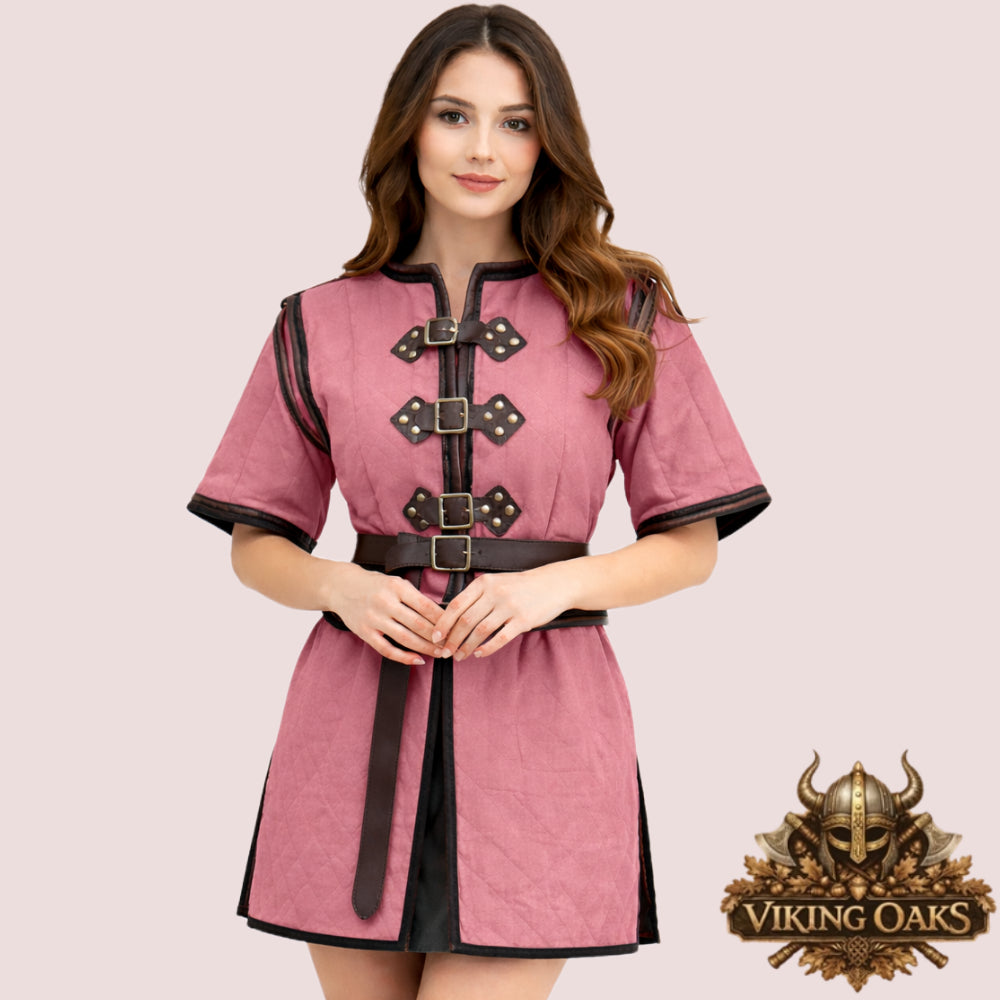 Women’s Quilted Gambeson Top – Medieval Armor Tunic for LARP & Cosplay