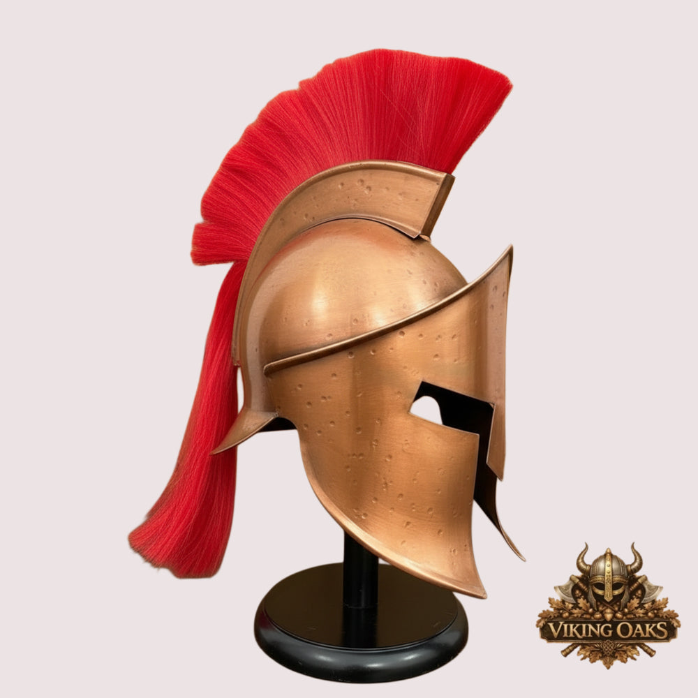Spartan Helmet – 300 Warrior Costume for Role Play with  Display Stand