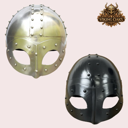 Viking Mask Helmet Set Silver and Black Norse Armour Set
