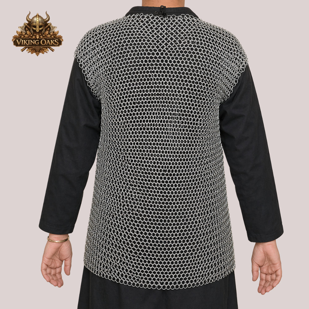 Aluminum Butted Chainmail Haubergeon Vest – 10MM Round Ring 16 Gauge Medieval Armor Gift for Father's Day