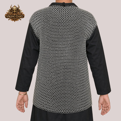 Aluminum Butted Chainmail Haubergeon Vest – 10MM Round Ring 16 Gauge Medieval Armor Gift for Father's Day
