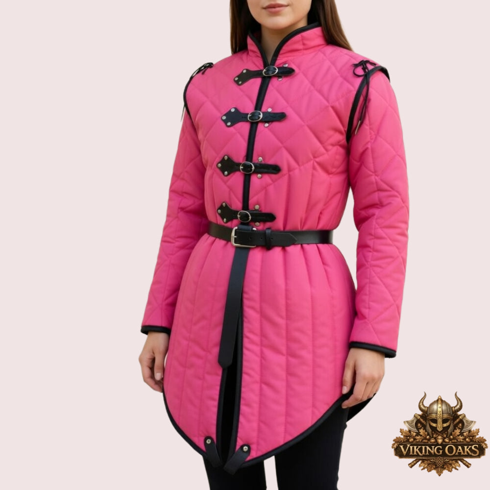 Ladies Quilted Gambeson Armor – Women’s Padded Medieval Jacket for Reenactment