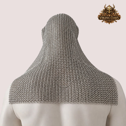 Aluminum Chainmail Coif – Lightweight Butted Ring Hood for Renfaire Costume