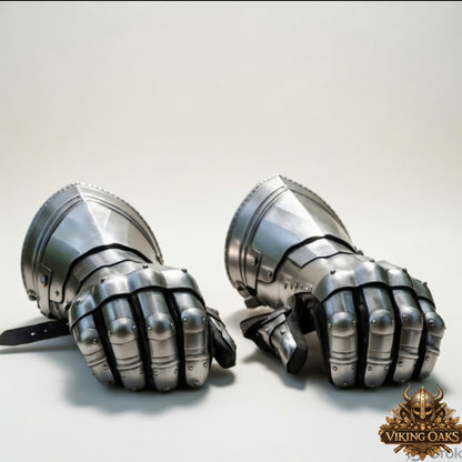 Medieval Knight Gauntlets Steel Armor Gloves Pair Hand Protection Gear