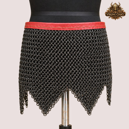 Stainless Steel Chainmail Skirt – 9mm Flat Ring Riveted Medieval Armor Costume