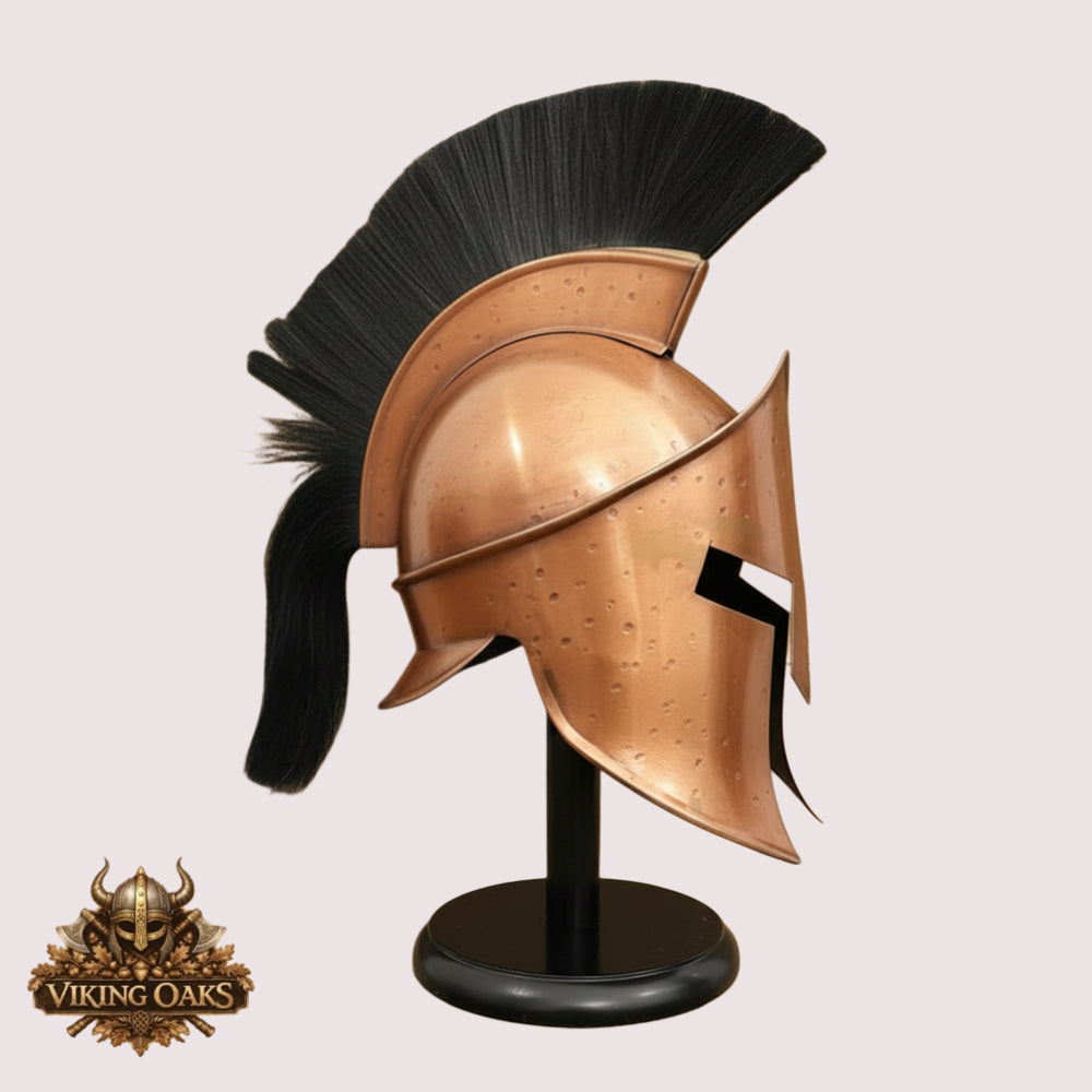 Spartan Helmet – 300 Warrior Costume for Role Play with  Display Stand