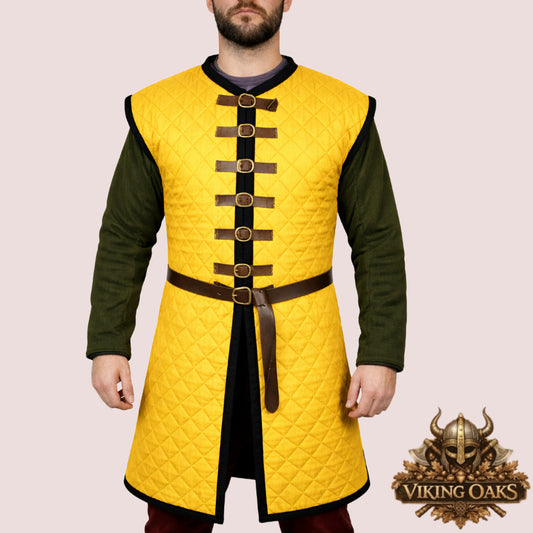 Medieval Sleeveless Gambeson – Padded Armor Vest for LARP & Cosplay
