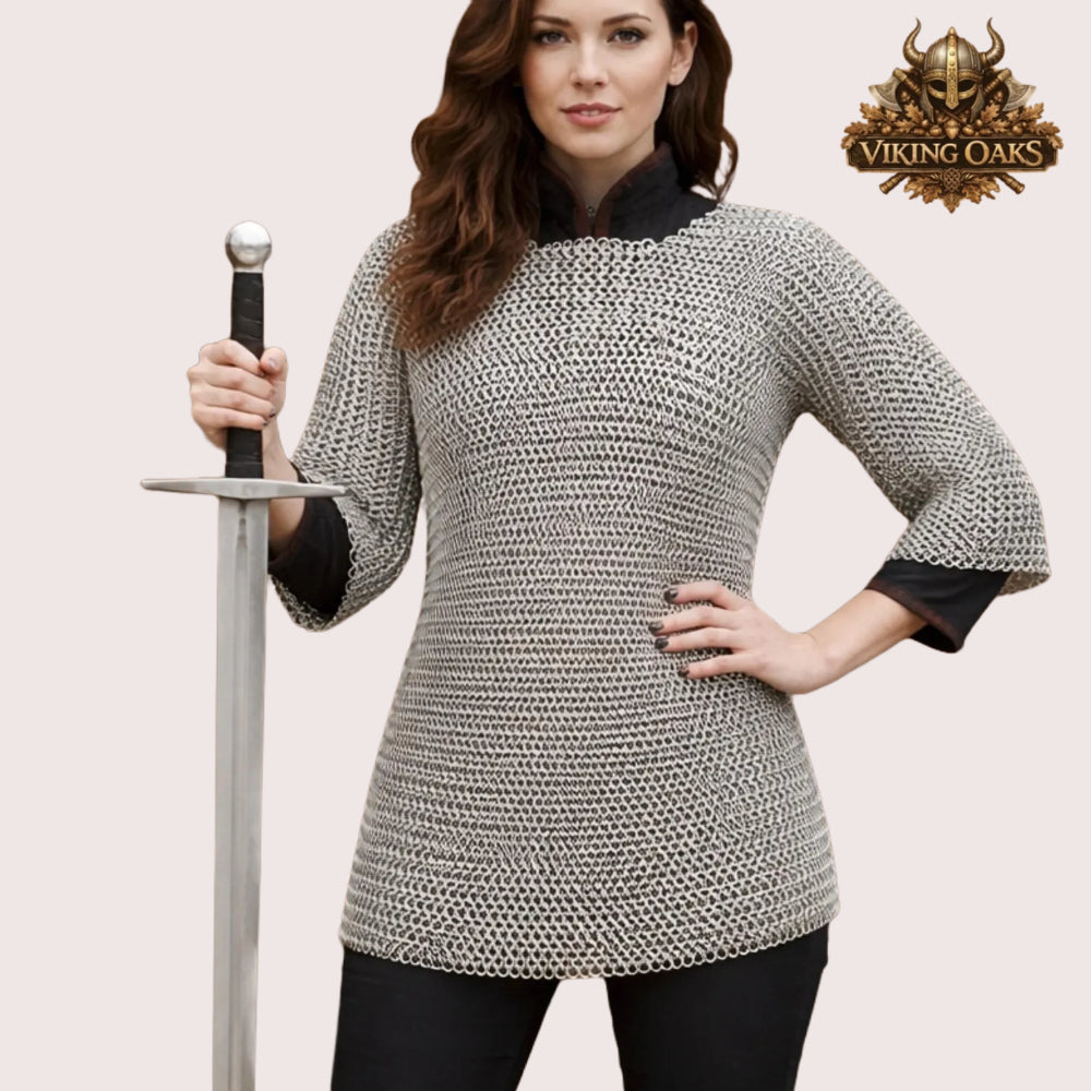Aluminum Chainmail Hauberk 9MM Round Ring Medieval Armor Ren Faire Event Costume