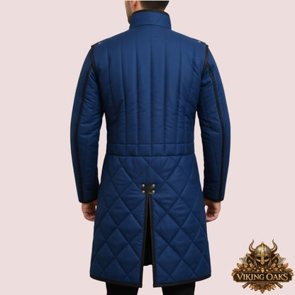 Authentic Medieval Gambeson padded armor costume with cotton and leather trim