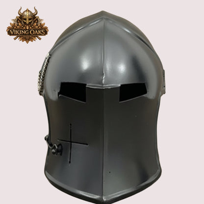 Medieval Barbute Helmet – Fully Wearable Role Play Armor, Functional Barbute Helmet